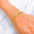 Petite Classy 21k Gold Enameled Bangle Bracelet