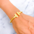 Luminous Impressive 21k Gold CZ Bangle Bracelet