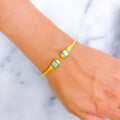 Eternal Radiant Striped 21k Gold Bangle Bracelet