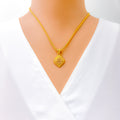 Traditional Multi-Bead 22k Gold Pendant Set 