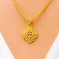 Traditional Multi-Bead 22k Gold Pendant Set 