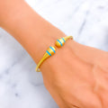 Eternal Radiant Striped 21k Gold Bangle Bracelet