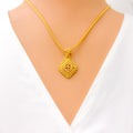 Traditional Multi-Bead 22k Gold Pendant Set 