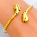 Versatile Adorned 21k Gold Open Bangle Bracelet