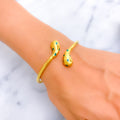 Versatile Adorned 21k Gold Open Bangle Bracelet