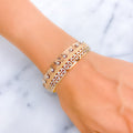 Glamorous Dynamic 22k Rose Gold Beaded Bangle