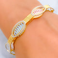 Iconic Oval Accented 22k Gold Vivid Bangle