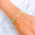 Exquisite Charming 22k Gold Floral Bangle