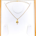 Stunning Triangle 22k Gold CZ Pendant
