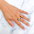 Unique Artistic Evil Eye 21k Gold Ring