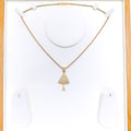Trendy Triangle 22k Gold CZ Pendant