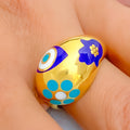 Unique Artistic Evil Eye 21k Gold Ring