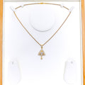 Tasteful Triangular 22k Gold CZ Pendant 