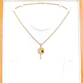 Impressive Geometric 22k Gold CZ Pendant