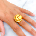 Reflective Jazzy Netted 21k Gold CZ Ring