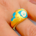 Trendy Distinct Evil Eye 21k Gold Ring