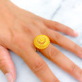 Sophisticated Sparkling 22k Gold Semi-Statement Ring