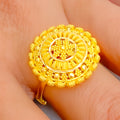 Majestic Fancy Floral 22k Gold Semi-Statement Ring