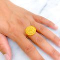 Majestic Fancy Floral 22k Gold Semi-Statement Ring