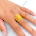 Unique Laced 22K Gold Beaded Ring