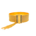 Decadent 21k Gold Flat Chain Bangle Bracelet 