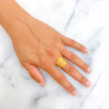 Majestic Crescent Adorned 22K Gold Ring