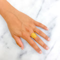 Decorative Dressy Floral 22K Gold Ring