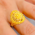 Decorative Dressy Floral 22K Gold Ring