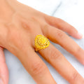 Decorative Dressy Floral 22K Gold Ring