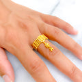 Festive Fashionable 22K Gold Tasseled Ring