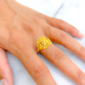 Radiant Attractive Striped 22K Gold Ring