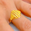 Versatile Elevated 22K Gold Beaded Ring