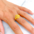 Versatile Elevated 22K Gold Beaded Ring