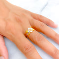 Gorgeous Clover 21k Gold CZ Ring