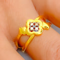 Artistic Bold 21k Gold CZ Ring