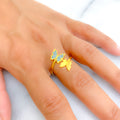 Beautiful Overlapping Butterfly 21k Gold CZ Ring