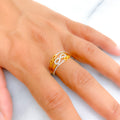 Charming Dressy 21k Gold CZ Ring