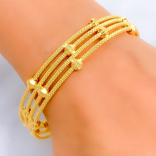 Vibrant Ornate 22k Gold Bangle