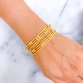 Edgy Lustrous 22k Gold Bangle Pair