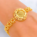 Radiant Round 21k Gold Floral Bracelet