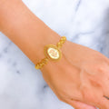 Captivating Netted Oval 21k Gold Bracelet