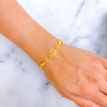 Impeccable Netted 21k Gold Striped Bracelet