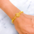 Impeccable Netted 21k Gold Striped Bracelet