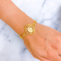 Glimmering Buffed Oval 21k Gold Bracelet