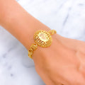 Glimmering Buffed Oval 21k Gold Bracelet