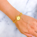 Luminescent Floral Dome 21k Gold Bracelet