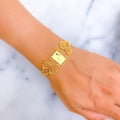 Artistic Honeycomb Accented 21k Gold Bracelet