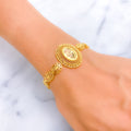 Mesmerizing Striped Oval 21k Gold Bracelet