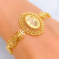 Mesmerizing Striped Oval 21k Gold Bracelet