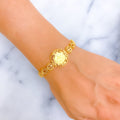 Embellished Floral Vine 21k Gold Bracelet